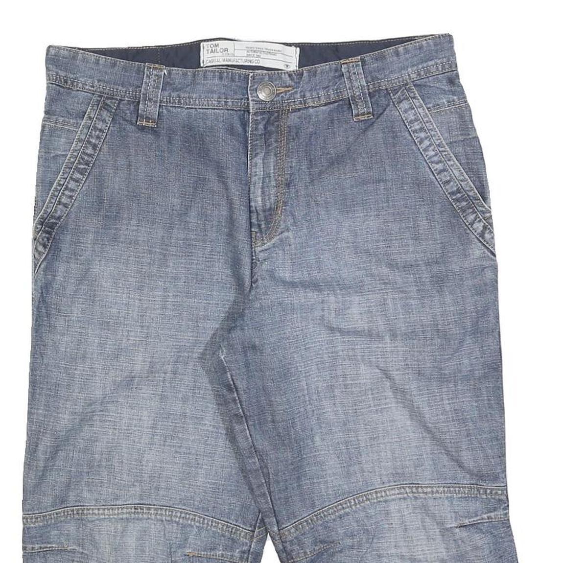 TOM TAILOR Mens Denim Blue Casual Shorts M W32 Cotton Blend Relaxed Fit