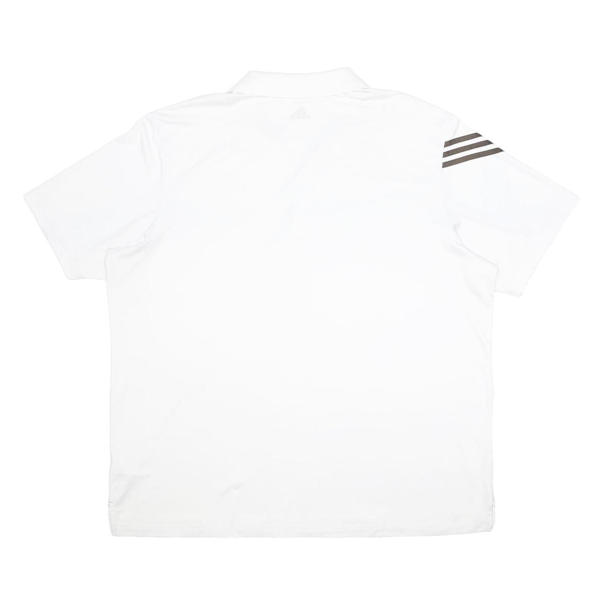 ADIDAS Mens White Black Stripe Short Sleeve Plain 2XL Sportswear Polo Shirt