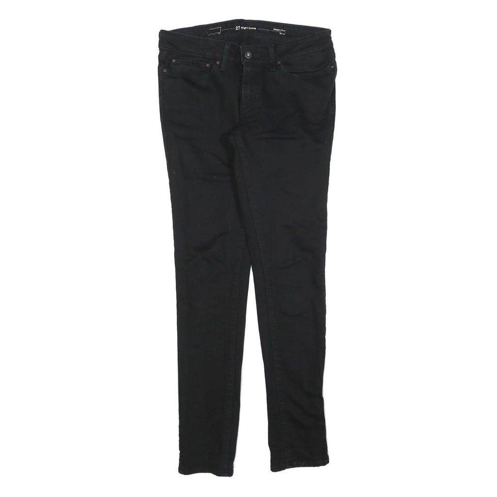 LEVI'S Womens Black Slim Skinny Denim Jeans Cotton Blend W27 L32 Classic Zip