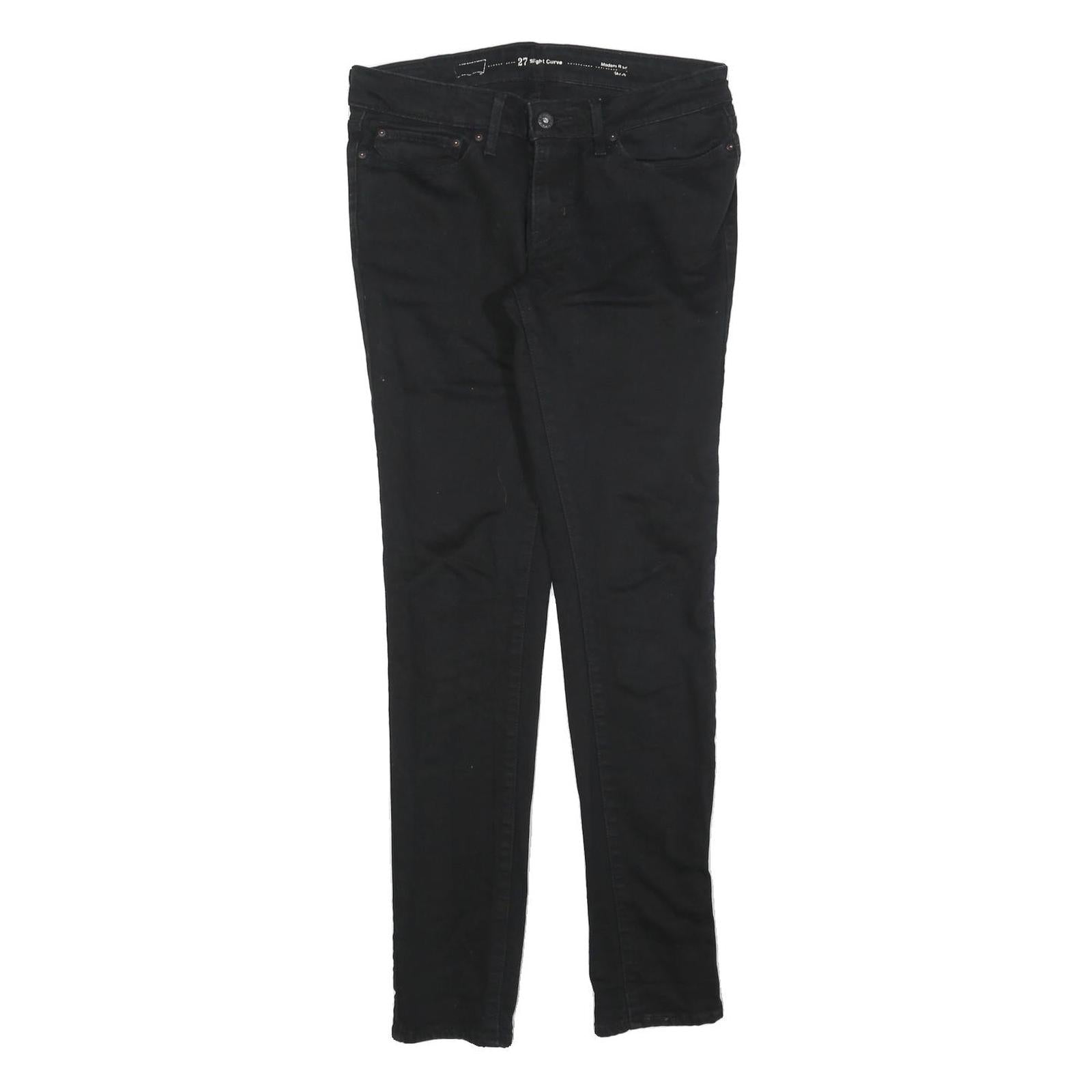 LEVI'S Womens Black Slim Skinny Denim Jeans Cotton Blend W27 L32 Classic Zip