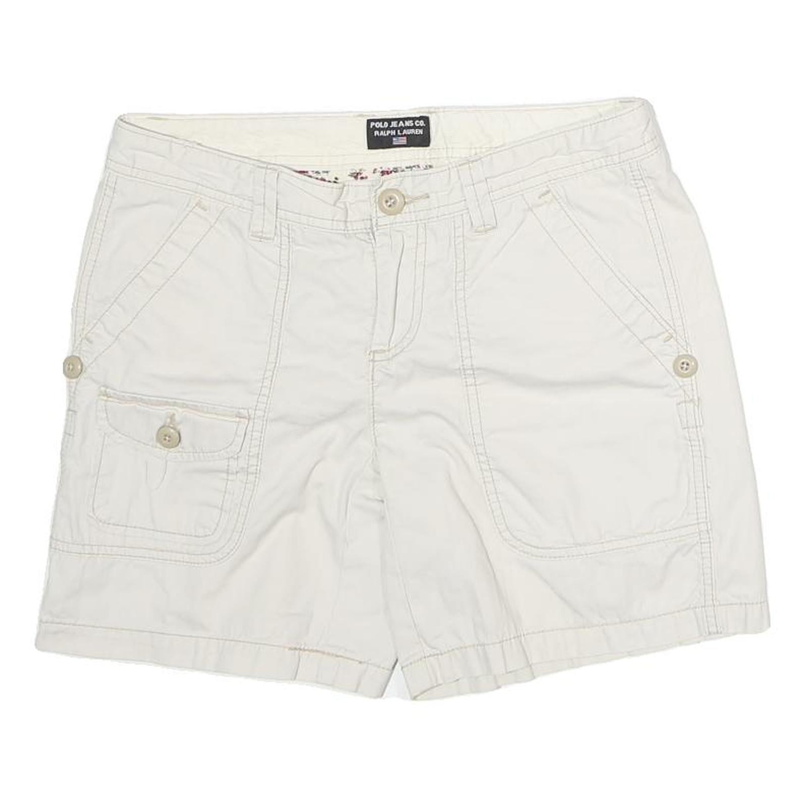 POLO RALPH LAUREN Womens Shorts White Casual Cotton M W32 Button Pockets