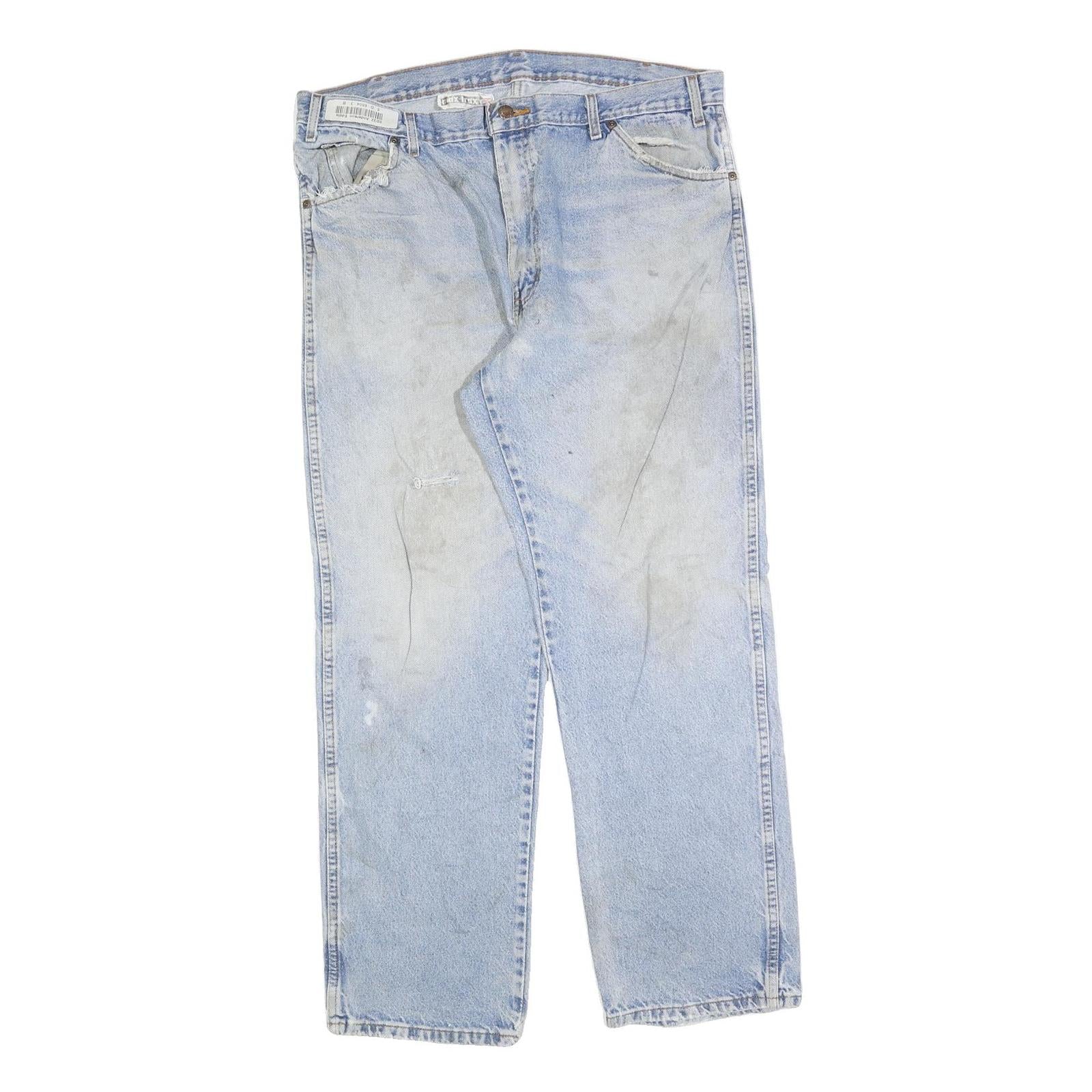 DICKIES Mens Jeans Blue Relaxed Straight Denim Light W40 L32 Workwear