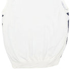 RUSSEL SIMONS Mens White & Navy Patterned Sleeveless V-Neck Basic Knit Jumper S