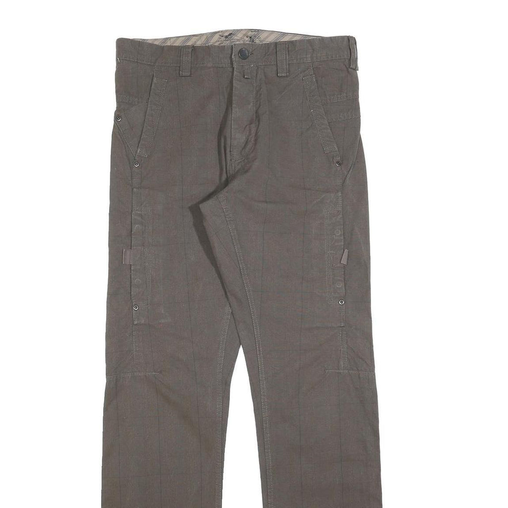 LOS ANGELES STUDIOS Womens Cotton Blend Brown Regular Straight Trousers W34 L34