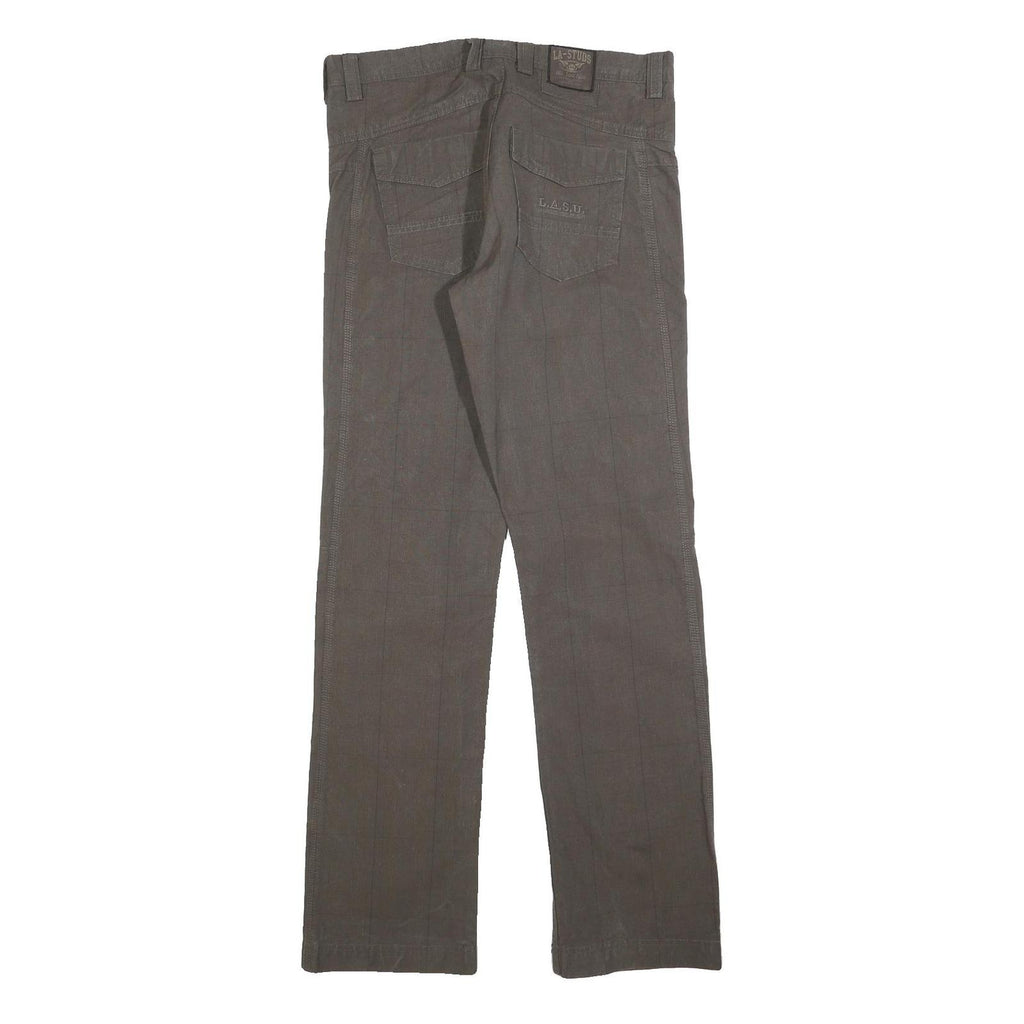 LOS ANGELES STUDIOS Womens Cotton Blend Brown Regular Straight Trousers W34 L34