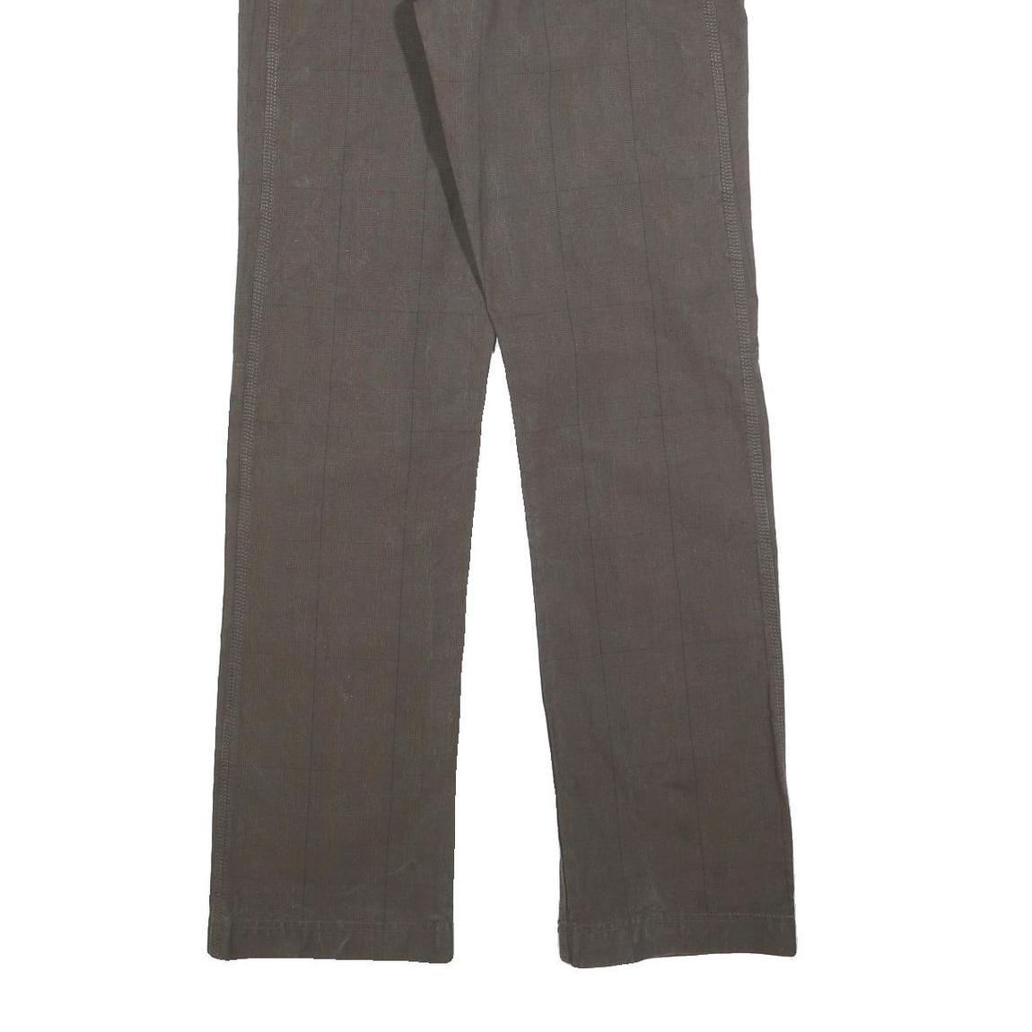 LOS ANGELES STUDIOS Womens Cotton Blend Brown Regular Straight Trousers W34 L34