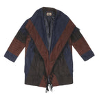 PER UNA Womens Blue Brown Black Colourblock Jacket S Polyester Blend Fringe Open