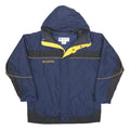 COLUMBIA Mens Blue & Black Sportswear Jacket L Polyester Zip Hooded Outdoor