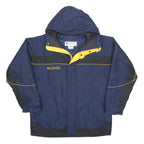 COLUMBIA Mens Blue & Black Sportswear Jacket L Polyester Zip Hooded Outdoor