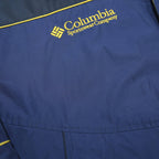 COLUMBIA Mens Blue & Black Sportswear Jacket L Polyester Zip Hooded Outdoor