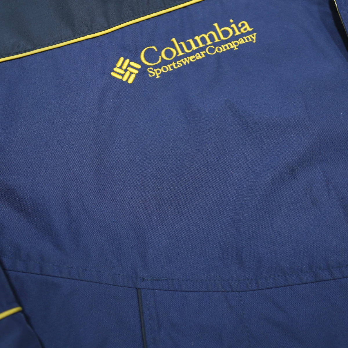 COLUMBIA Mens Blue & Black Sportswear Jacket L Polyester Zip Hooded Outdoor