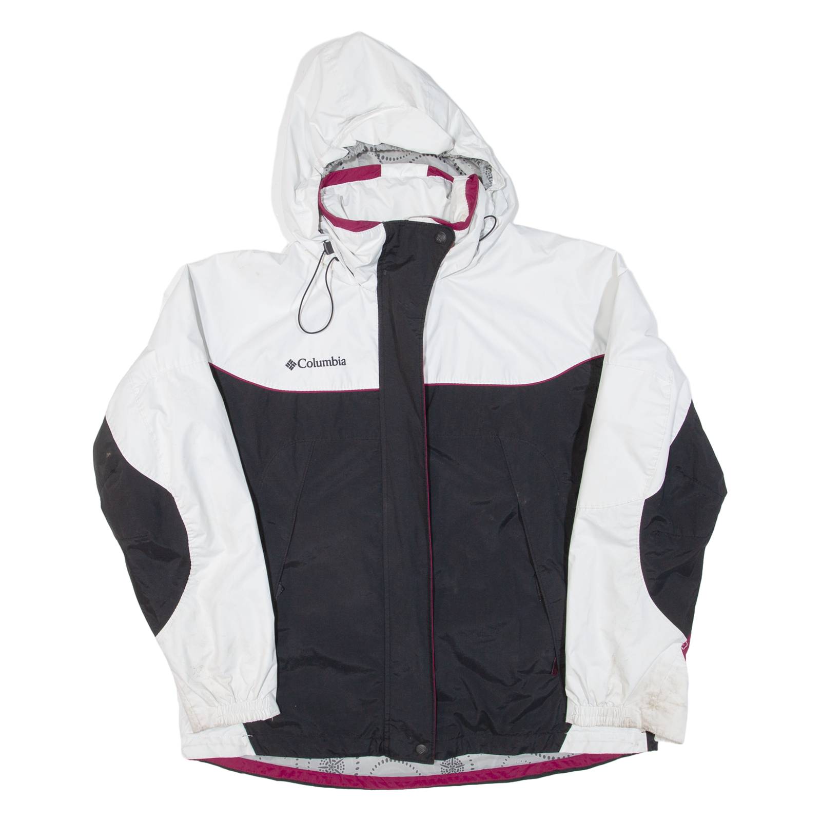 COLUMBIA Womens Rain Coat Black Hooded XL