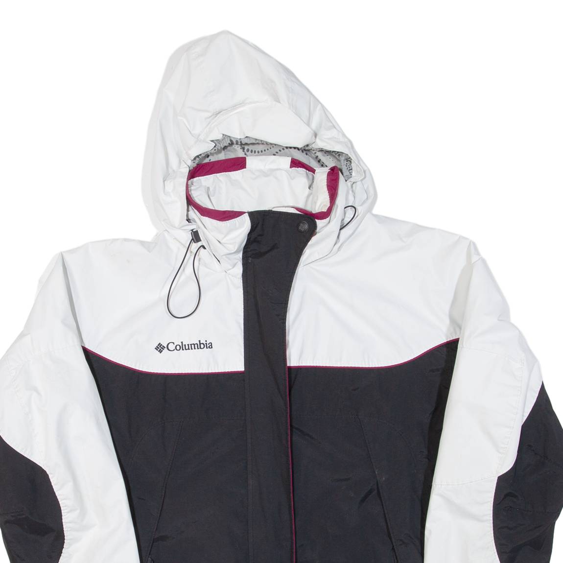 COLUMBIA Womens Rain Coat Black Hooded XL