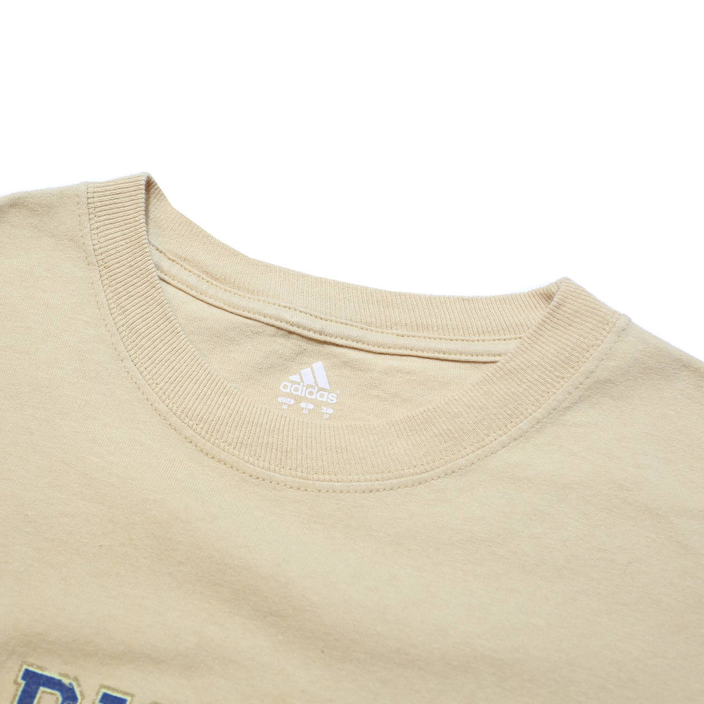 ADIDAS Mens Beige Notre Dame Football Graphic T-Shirt M Short Sleeve Crew Neck