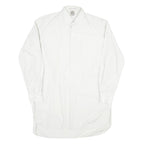 Mens White Cotton Blend Formal Shirt M Long Sleeve Button Collar Classic Fit