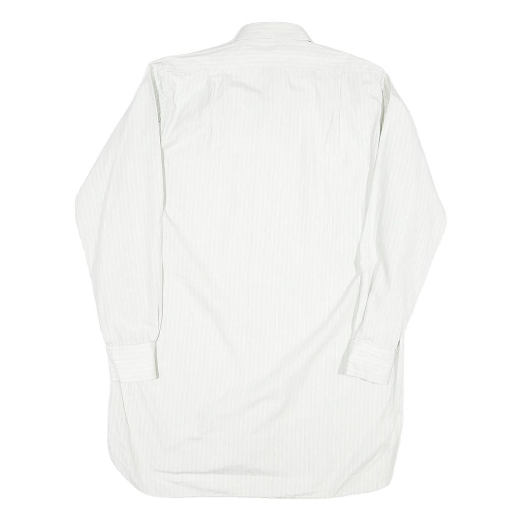 Mens White Cotton Blend Formal Shirt M Long Sleeve Button Collar Classic Fit