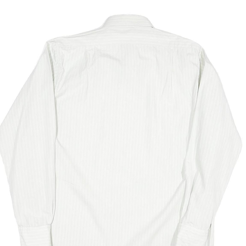 Mens White Cotton Blend Formal Shirt M Long Sleeve Button Collar Classic Fit