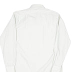 Mens White Cotton Blend Formal Shirt M Long Sleeve Button Collar Classic Fit