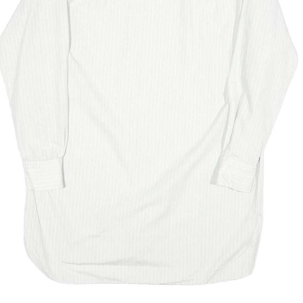 Mens White Cotton Blend Formal Shirt M Long Sleeve Button Collar Classic Fit