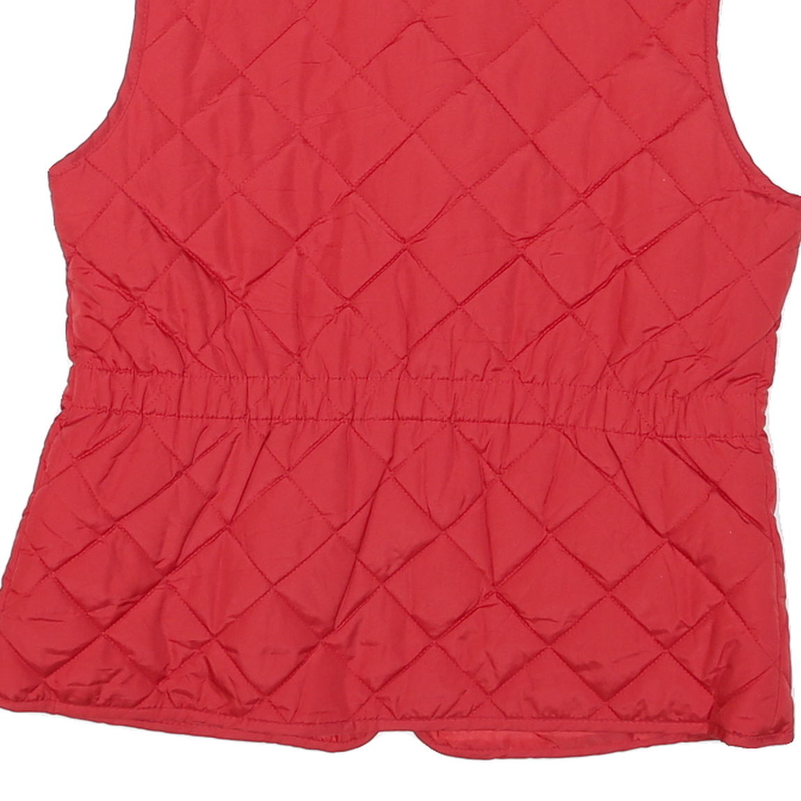 ST JOHNS BAY Womens Red Quilted Zip Vest M Polyester Blend Casual Outdoor