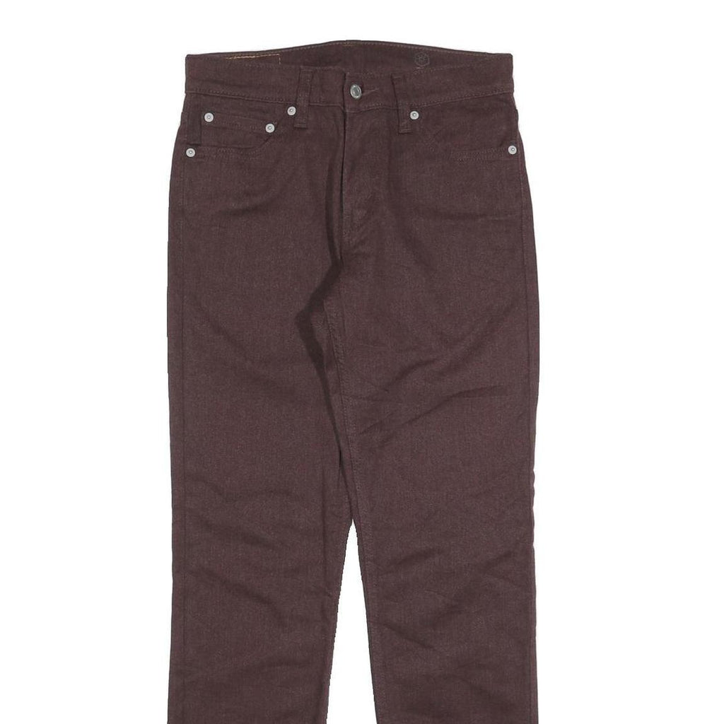 LEVI'S Mens Slim Brown Cotton Blend Slim Trousers W28 L30 Stretch Fit Zip