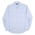 RALPH LAUREN Mens Blue Cotton Blend Shirt L Button Down Collar Classic Fit
