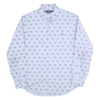 RALPH LAUREN Mens Blue Cotton Blend Shirt L Button Down Collar Classic Fit