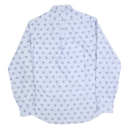 RALPH LAUREN Mens Blue Cotton Blend Shirt L Button Down Collar Classic Fit