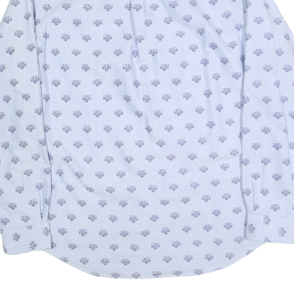 RALPH LAUREN Mens Blue Cotton Blend Shirt L Button Down Collar Classic Fit