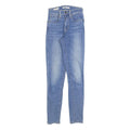 LEVI'S 721 Womens Slim Blue Denim Light W24 L30 Stretch Zip Jeans