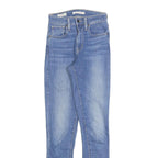 LEVI'S 721 Womens Slim Blue Denim Light W24 L30 Stretch Zip Jeans