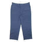 DICKIES Mens Blue Classic Straight Canvas Trousers W38 L27 Workwear Cotton Blend