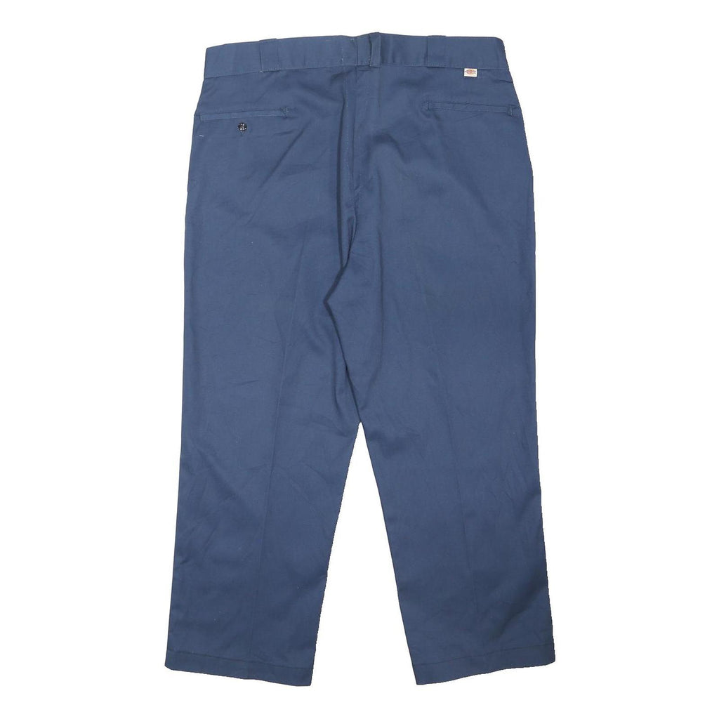 DICKIES Mens Blue Classic Straight Canvas Trousers W38 L27 Workwear Cotton Blend