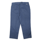 DICKIES Mens Blue Classic Straight Canvas Trousers W38 L27 Workwear Cotton Blend