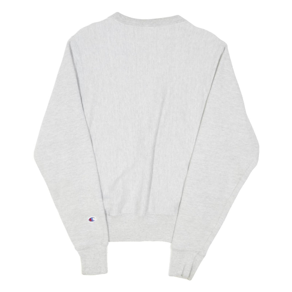 CHAMPION REVERSE WEAVE Womens Grey Crew Neck Sweatshirt XS Logo Embroidery