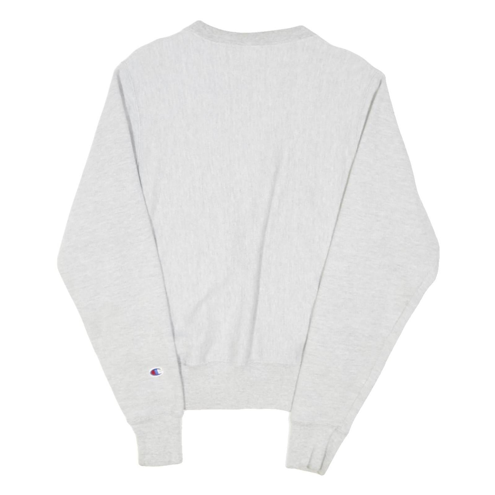CHAMPION REVERSE WEAVE Womens Grey Crew Neck Sweatshirt XS Logo Embroidery