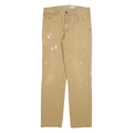 CARHARTT Mens Cotton Blend Beige Relaxed Straight Trousers W33 L34 Workwear