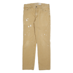 CARHARTT Mens Cotton Blend Beige Relaxed Straight Trousers W33 L34 Workwear