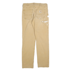 CARHARTT Mens Cotton Blend Beige Relaxed Straight Trousers W33 L34 Workwear