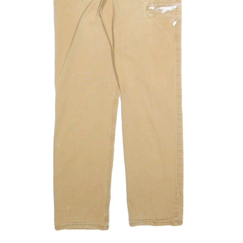 CARHARTT Mens Cotton Blend Beige Relaxed Straight Trousers W33 L34 Workwear