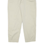 Mens Cotton Blend Beige Relaxed Trousers W30 L27 Casual Zip Closure Plain