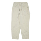 Mens Cotton Blend Beige Relaxed Trousers W30 L27 Casual Zip Closure Plain
