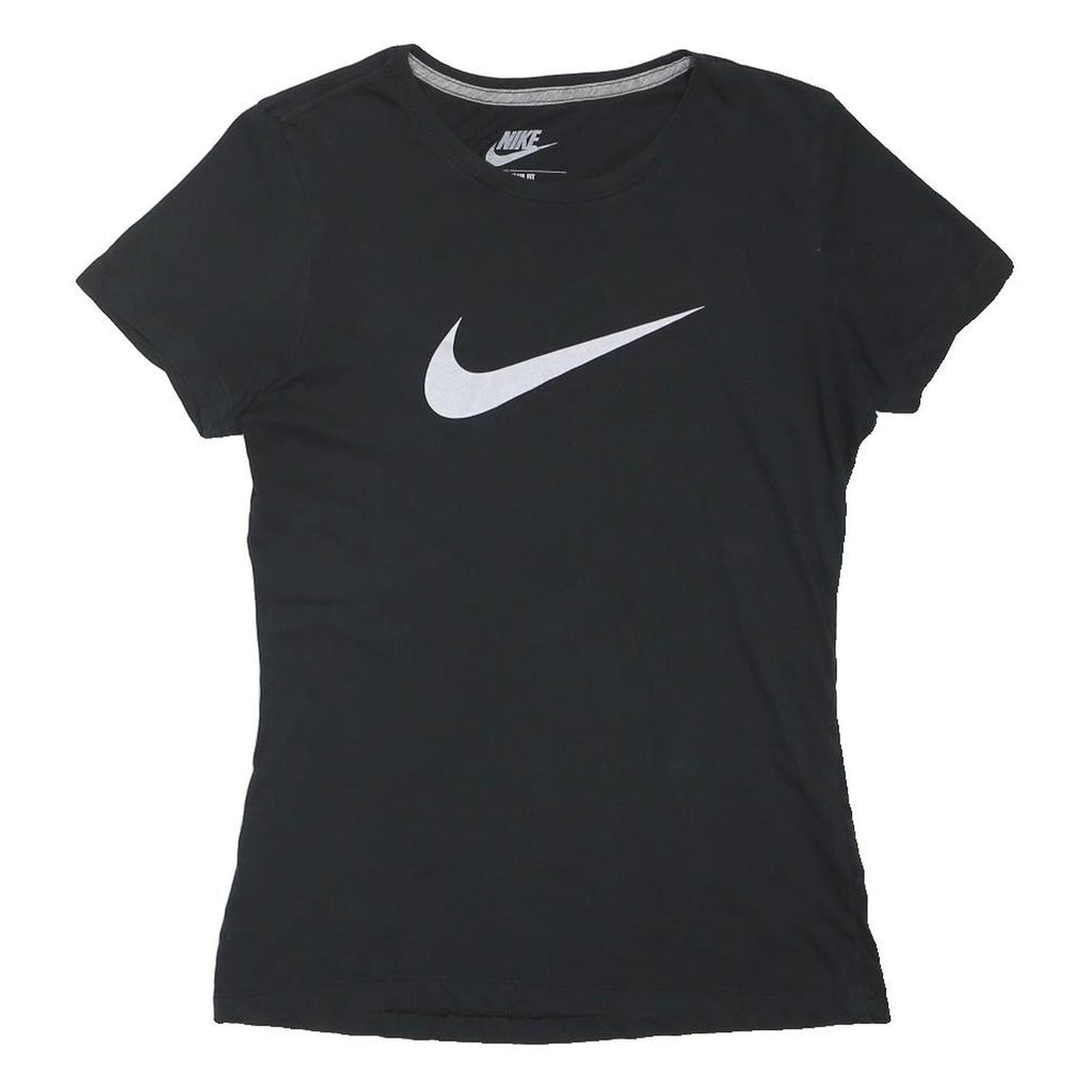 NIKE Womens Black & White Logo Graphic T-Shirt M Short Sleeve Crew Neck Classic