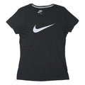 NIKE Womens Black & White Logo Graphic T-Shirt M Short Sleeve Crew Neck Classic