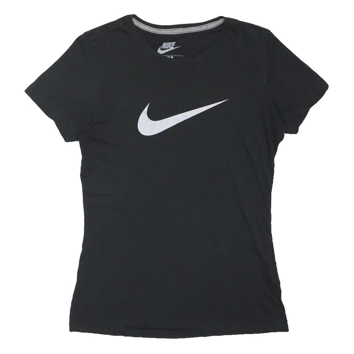 NIKE Womens Black & White Logo Graphic T-Shirt M Short Sleeve Crew Neck Classic