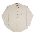 CHAPS RALPH LAUREN Mens Beige Cotton Shirt XL Classic Long Sleeve Button Front