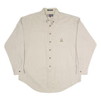 CHAPS RALPH LAUREN Mens Beige Cotton Shirt XL Classic Long Sleeve Button Front