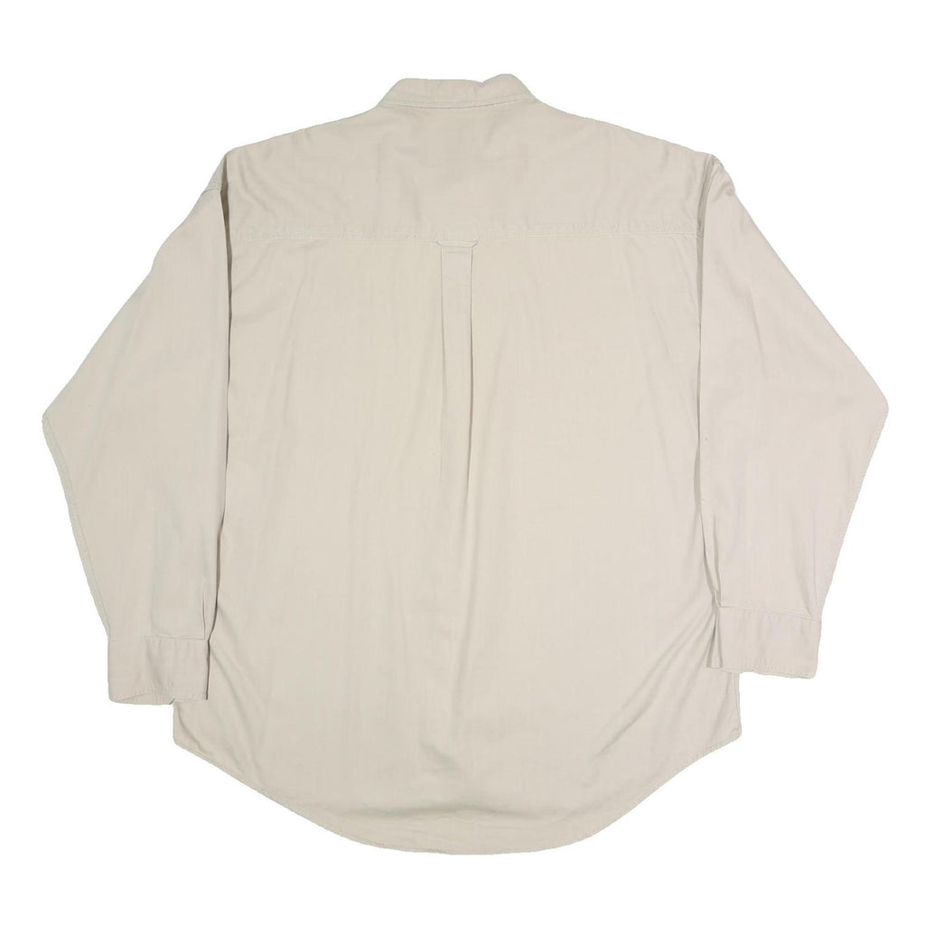 CHAPS RALPH LAUREN Mens Beige Cotton Shirt XL Classic Long Sleeve Button Front
