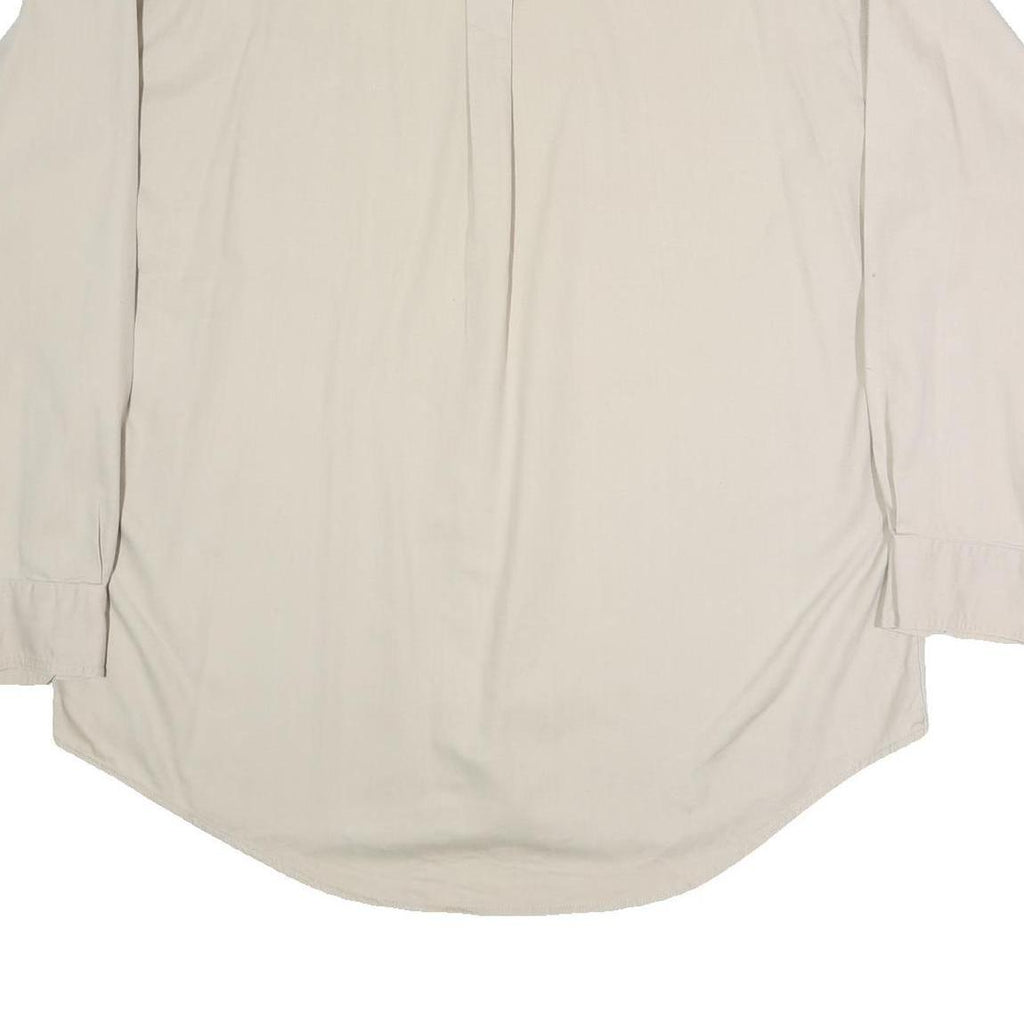 CHAPS RALPH LAUREN Mens Beige Cotton Shirt XL Classic Long Sleeve Button Front
