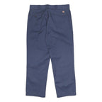 DICKIES Mens Cotton Blend Navy Regular Fit Straight Leg Trousers W36 L30